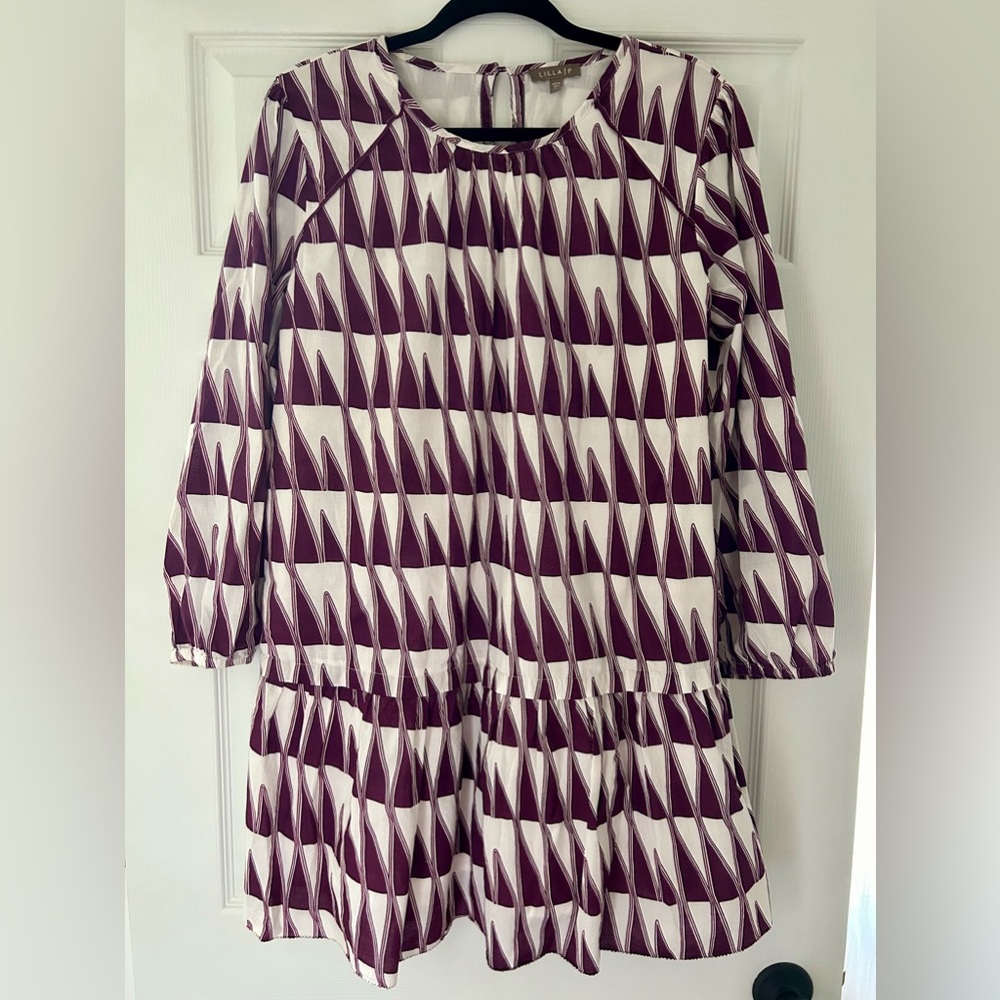 Lilla P 3/4 sleeve tiered raglan sleeve dress Large